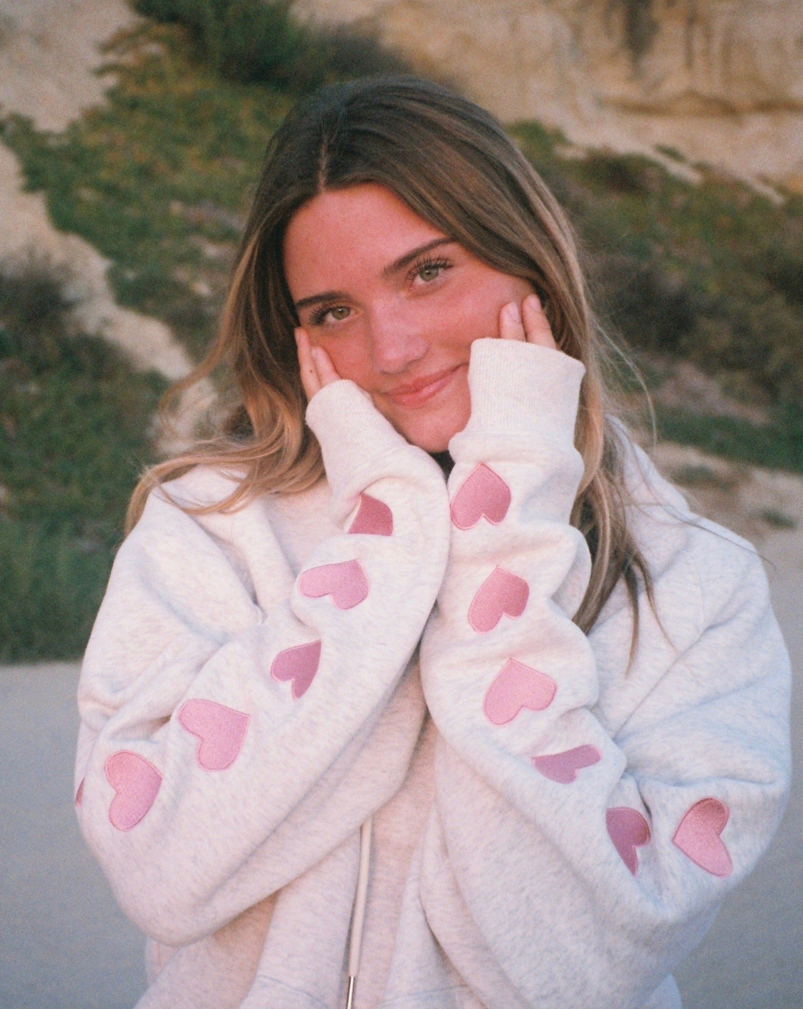 Heart on My Sleeve Oversized Lux Hoodie in Heather Gray