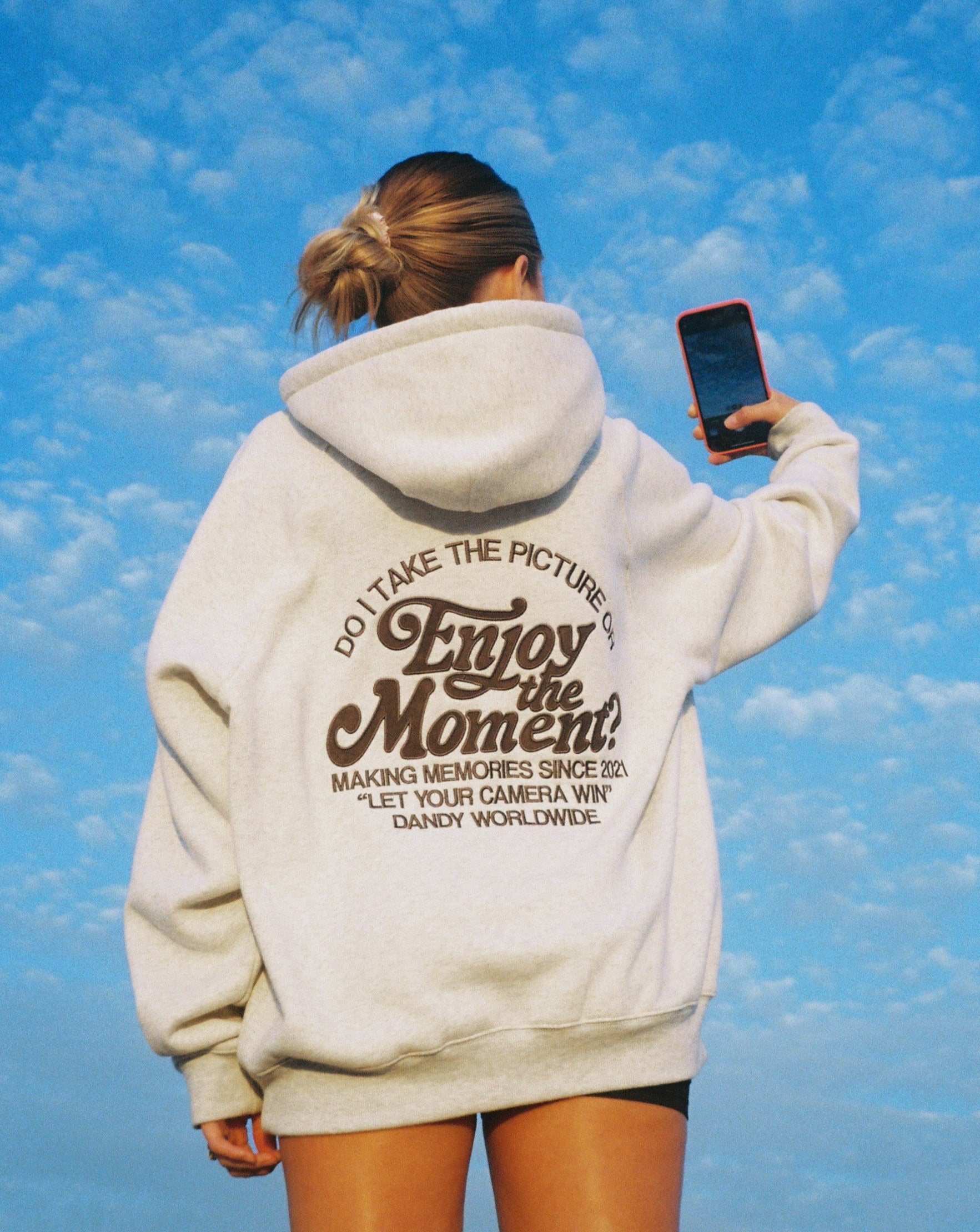 Enjoy the Moment Oversized Lux Hoodie in Heather Gray