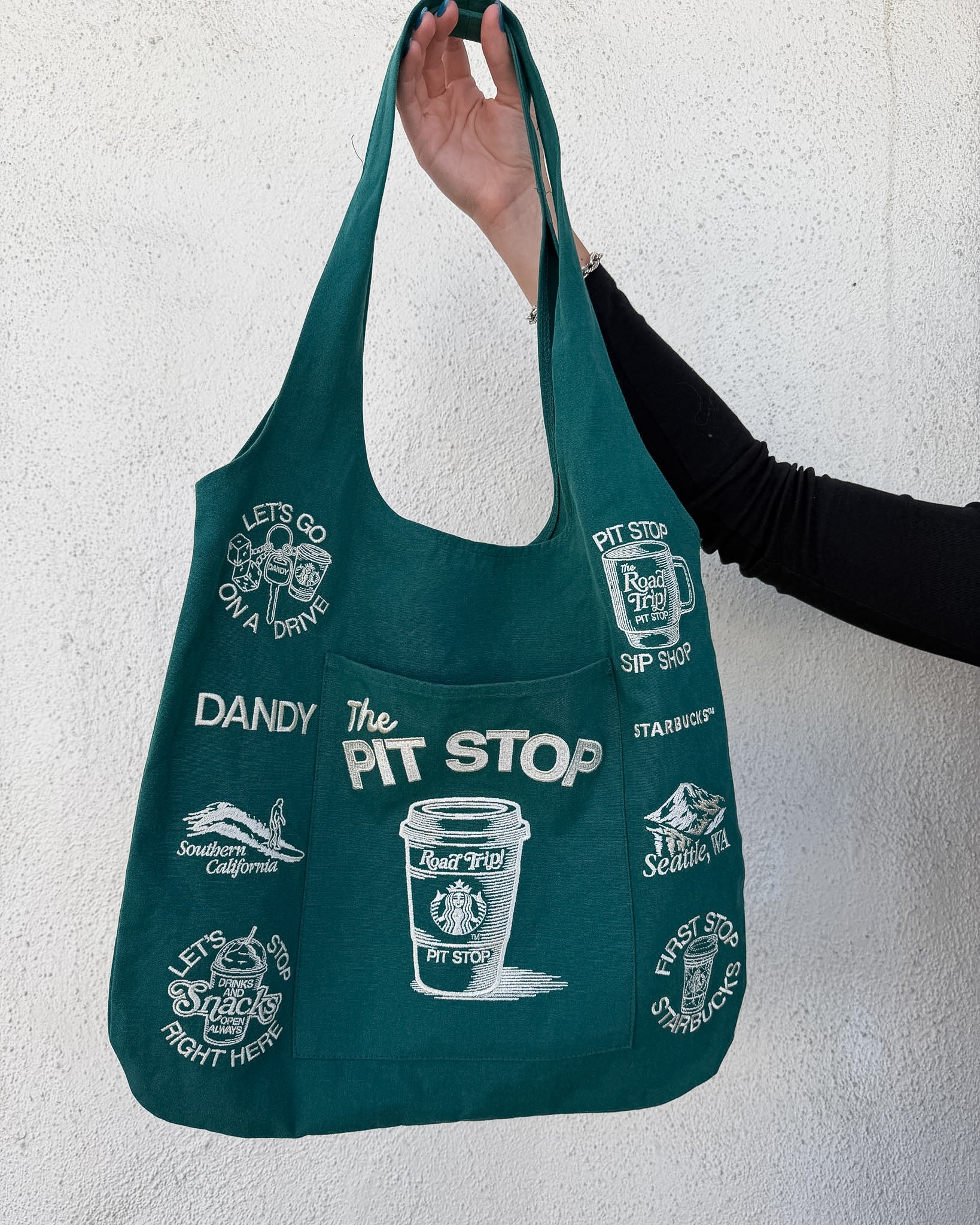 Pit Stop Tote Bag in Green